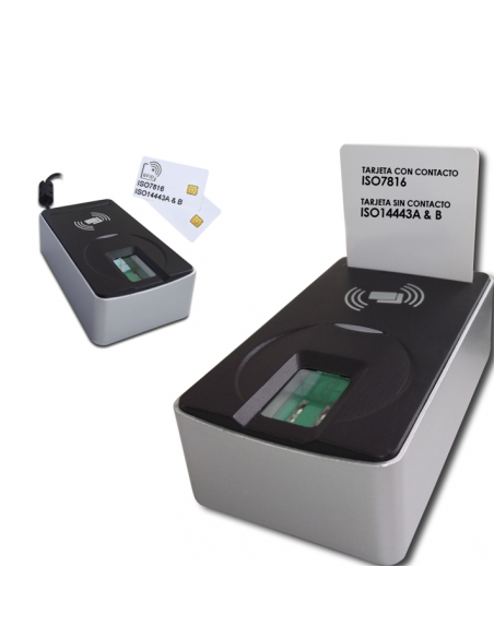 FS26EU - Lector de huellas dactilares FIPS201 PIV con lector de tarjetas ISO7816 con contacto e ISO14443A/B sin contacto. FS26EU - Lector de huellas dactilares FIPS201 PIV con lector de tarjetas ISO7816 con contacto e ISO14443A/B sin contacto.