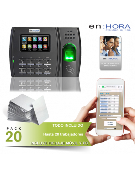 Pack Control de Presencia TODO EN UNO hasta 20 trabajadores + itinerantes Pack Control de Presencia TODO EN UNO hasta 20 trabajadores + itinerantes
