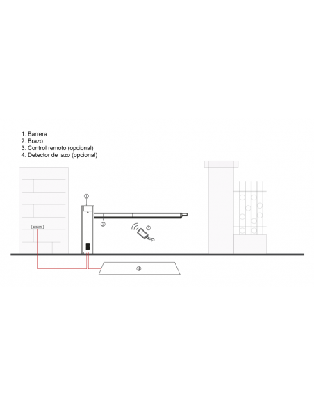 Barrera abatible para paso de vehículos Barrera abatible para paso de vehículos