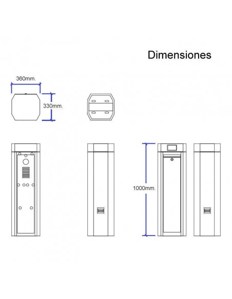 Dimensiones barrera vehicular Dimensiones barrera vehicular