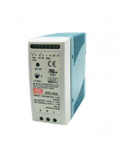 Fuente de alimentación Carril DIN con cargador de batería 12V 4,3A Fuente de alimentación Carril DIN con cargador de batería 12V 4,3A