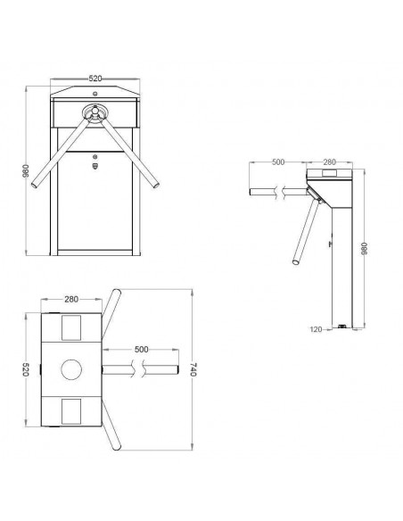 Torniquete Trípode semi-automático bidireccional Torniquete Trípode semi-automático bidireccional