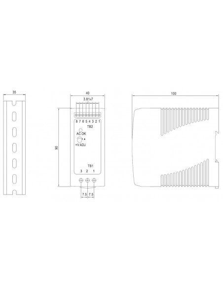 Fuente de alimentación Carril DIN con cargador de batería 12V 4,3A Fuente de alimentación Carril DIN con cargador de batería 12V 4,3A