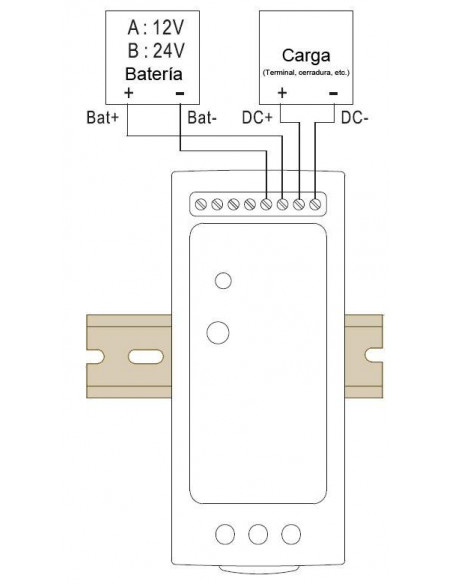 Fuente de alimentación Carril DIN con cargador de batería 12V 4,3A Fuente de alimentación Carril DIN con cargador de batería 12V 4,3A