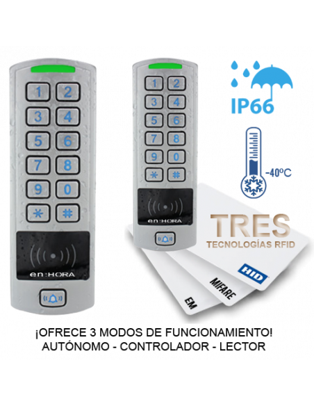 Terminal Autónomo de Proximidad y/o PIN 125KHz EM, MIFARE y HID - Interior/Exterior IP66 Terminal Autónomo de Proximidad y/o PIN 125KHz EM, MIFARE y HID - Interior/Exterior IP66